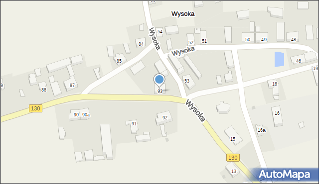 Wysoka, Wysoka, 93, mapa Wysoka