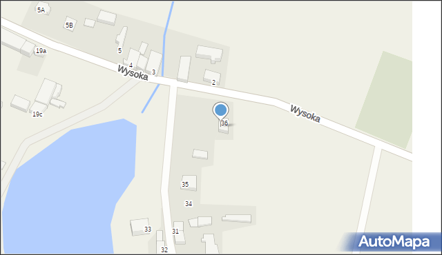 Wysoka, Wysoka, 36A, mapa Wysoka