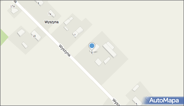 Wysoka, Wyszyna, 6, mapa Wysoka