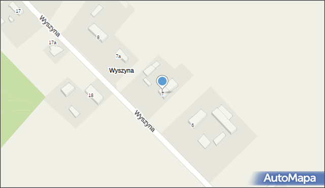 Wysoka, Wyszyna, 7, mapa Wysoka