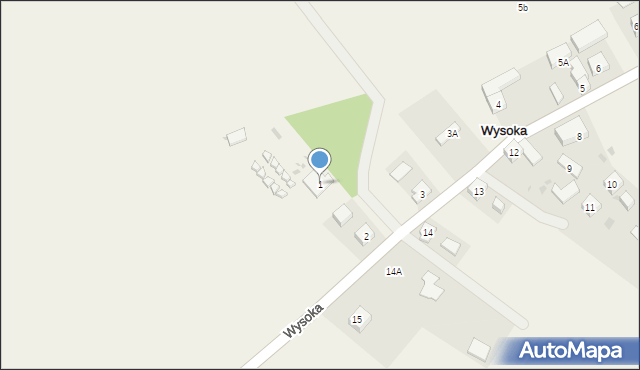 Wysoka, Wysoka, 1, mapa Wysoka