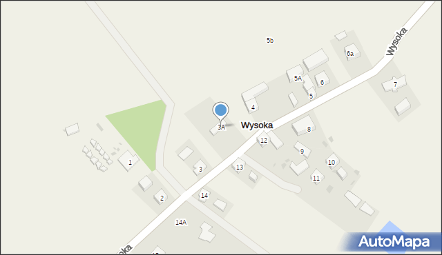 Wysoka, Wysoka, 3A, mapa Wysoka