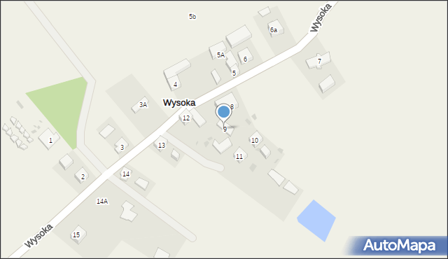 Wysoka, Wysoka, 9, mapa Wysoka