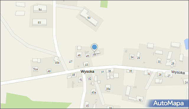 Wysoka, Wysoka, 44, mapa Wysoka