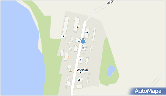 Wysoka, Wysoka, 12, mapa Wysoka