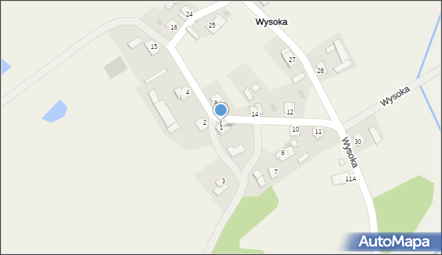 Wysoka, Wysoka, 1, mapa Wysoka