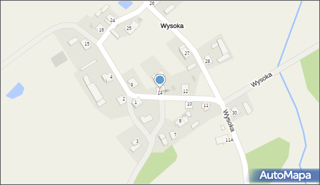 Wysoka, Wysoka, 14, mapa Wysoka