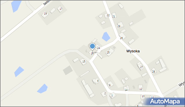 Wysoka, Wysoka, 16, mapa Wysoka