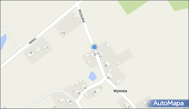 Wysoka, Wysoka, 22, mapa Wysoka