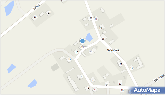 Wysoka, Wysoka, 24, mapa Wysoka