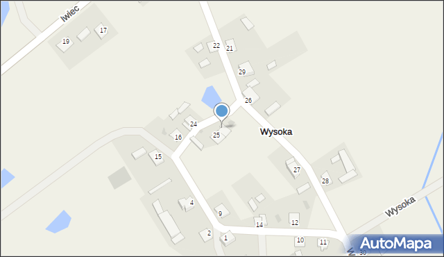 Wysoka, Wysoka, 25A, mapa Wysoka