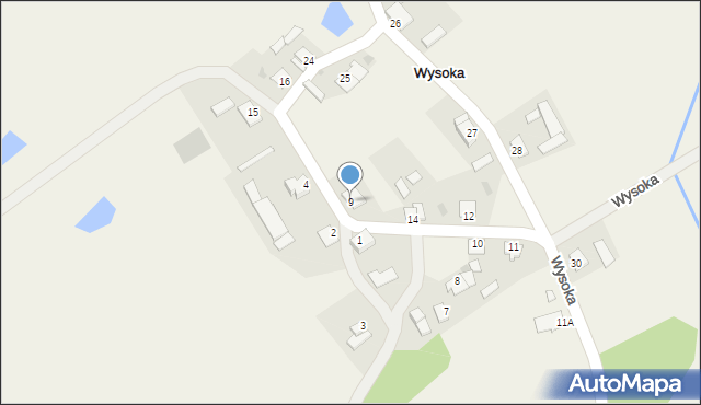 Wysoka, Wysoka, 9, mapa Wysoka