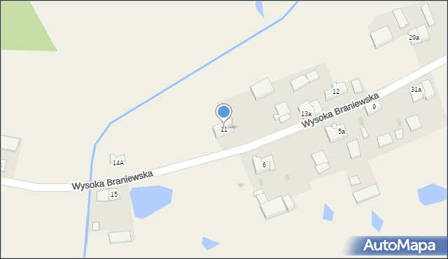 Wysoka Braniewska, Wysoka Braniewska, 11B, mapa Wysoka Braniewska