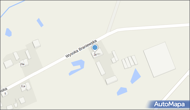 Wysoka Braniewska, Wysoka Braniewska, 1a, mapa Wysoka Braniewska