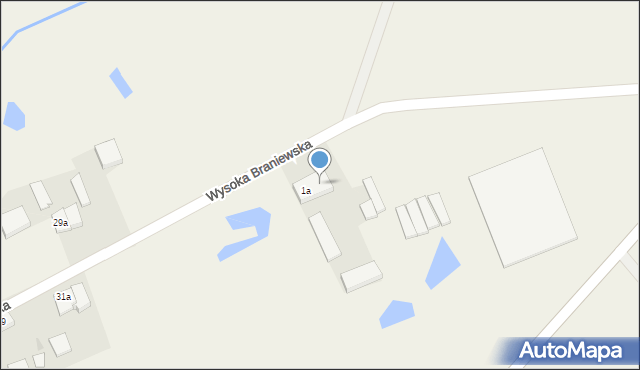 Wysoka Braniewska, Wysoka Braniewska, 1b, mapa Wysoka Braniewska