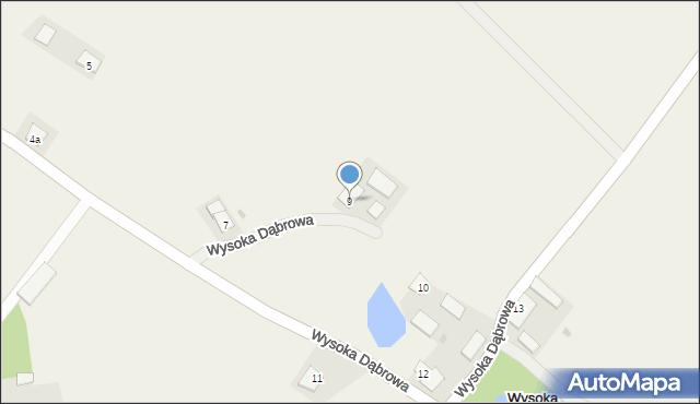 Wysoka Dąbrowa, Wysoka Dąbrowa, 9, mapa Wysoka Dąbrowa