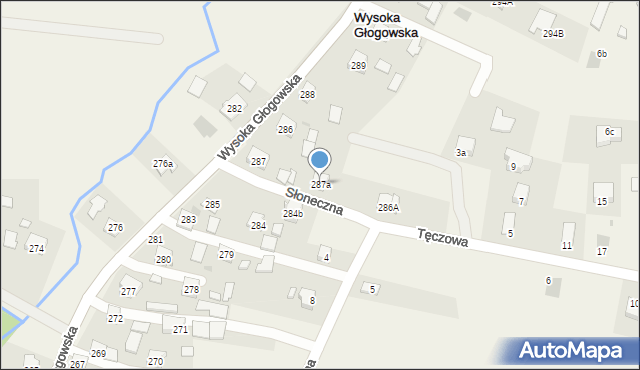 Wysoka Głogowska, Wysoka Głogowska, 287a, mapa Wysoka Głogowska