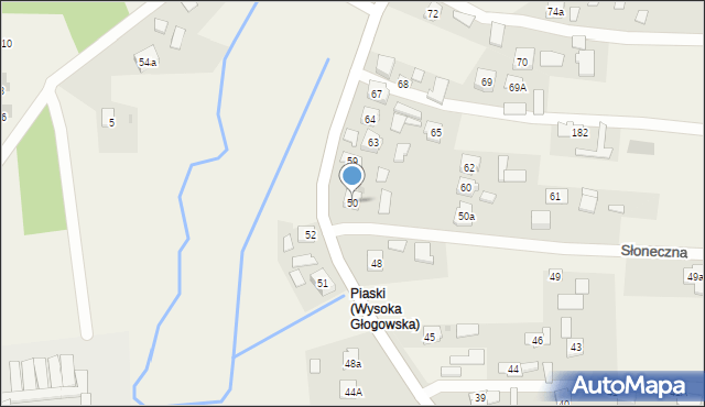 Wysoka Głogowska, Wysoka Głogowska, 50, mapa Wysoka Głogowska