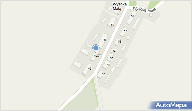 Wysoka Mała, Wysoka Mała, 62a, mapa Wysoka Mała