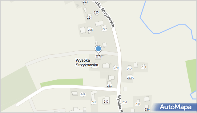 Wysoka Strzyżowska, Wysoka Strzyżowska, 227a, mapa Wysoka Strzyżowska