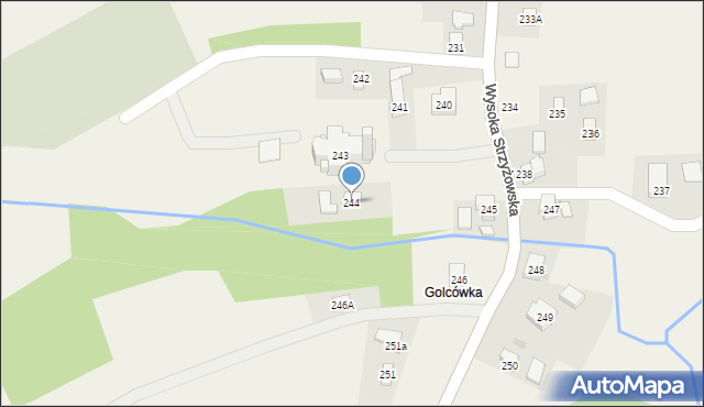 Wysoka Strzyżowska, Wysoka Strzyżowska, 244, mapa Wysoka Strzyżowska