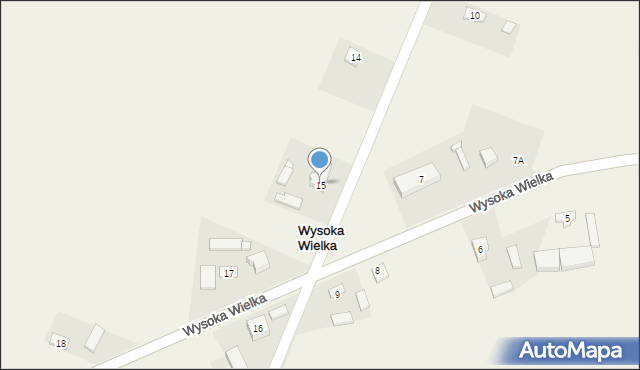 Wysoka Wielka, Wysoka Wielka, 15, mapa Wysoka Wielka