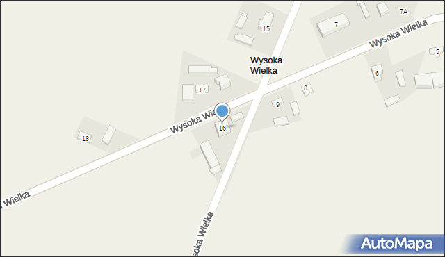 Wysoka Wielka, Wysoka Wielka, 16, mapa Wysoka Wielka