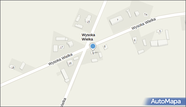 Wysoka Wielka, Wysoka Wielka, 9, mapa Wysoka Wielka