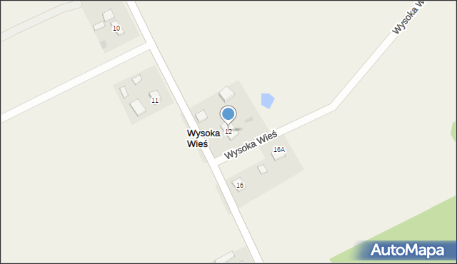 Wysoka Wieś, Wysoka Wieś, 12, mapa Wysoka Wieś