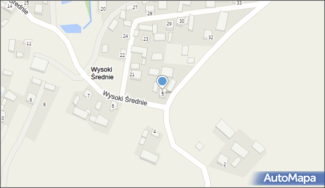 Wysoki Średnie, Wysoki Średnie, 5, mapa Wysoki Średnie