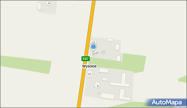 Wysokie, Wysokie, 11, mapa Wysokie