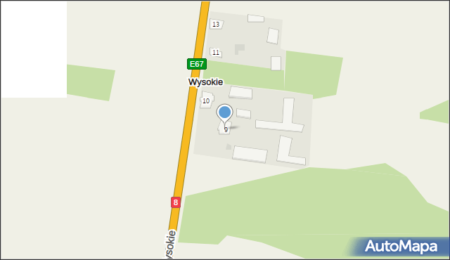 Wysokie, Wysokie, 9, mapa Wysokie