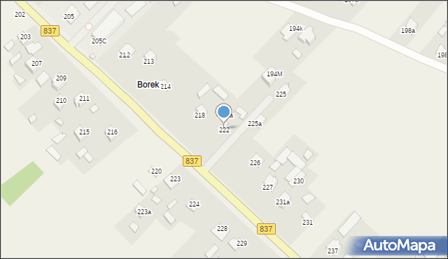 Wysokie, Wysokie, 222, mapa Wysokie