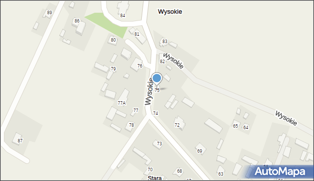 Wysokie, Wysokie, 75, mapa Wysokie