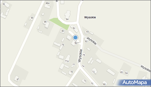 Wysokie, Wysokie, 76, mapa Wysokie