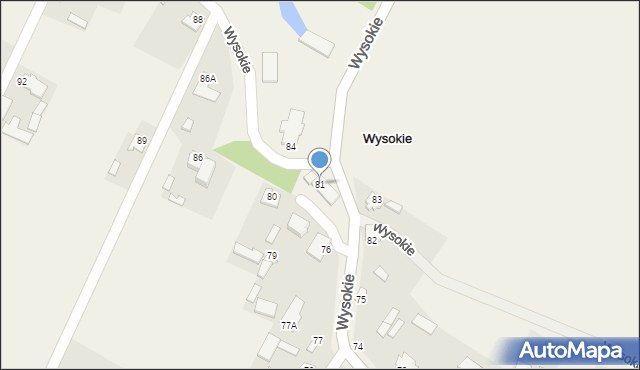 Wysokie, Wysokie, 81, mapa Wysokie