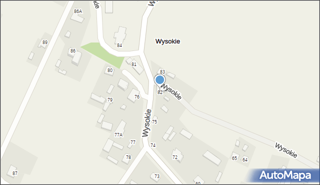 Wysokie, Wysokie, 82, mapa Wysokie