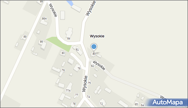 Wysokie, Wysokie, 83, mapa Wysokie