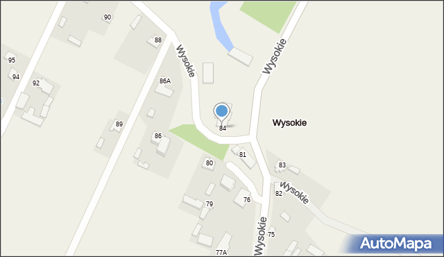 Wysokie, Wysokie, 84, mapa Wysokie