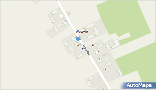 Wysokie, Wysokie, 13, mapa Wysokie