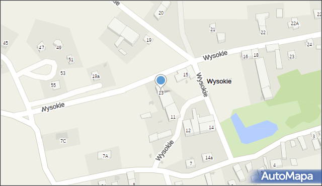 Wysokie, Wysokie, 13, mapa Wysokie