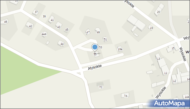 Wysokie, Wysokie, 55, mapa Wysokie