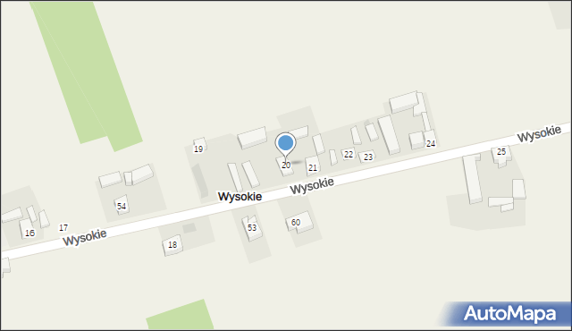 Wysokie, Wysokie, 20, mapa Wysokie