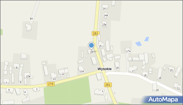 Wysokie, Wysokie, 13, mapa Wysokie