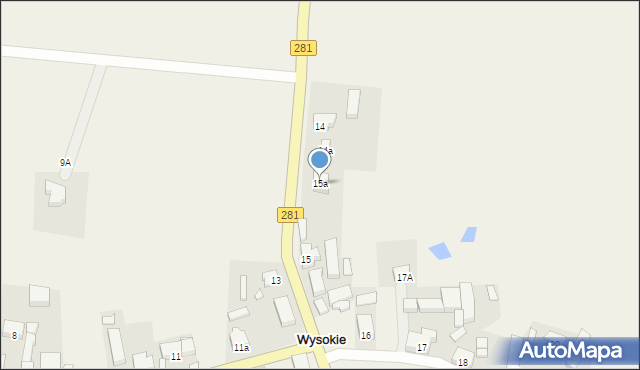 Wysokie, Wysokie, 15a, mapa Wysokie