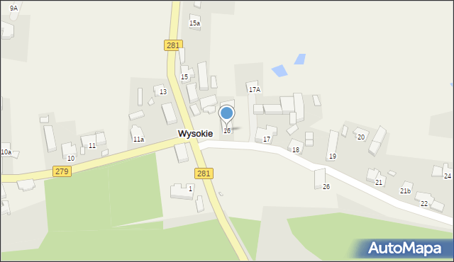 Wysokie, Wysokie, 16, mapa Wysokie