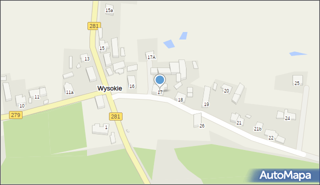 Wysokie, Wysokie, 17, mapa Wysokie