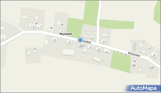 Wysokie, Wysokie, 21a, mapa Wysokie