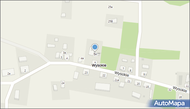 Wysokie, Wysokie, 5A, mapa Wysokie