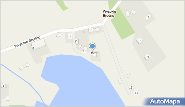 Wysokie Brodno, Wysokie Brodno, 10, mapa Wysokie Brodno
